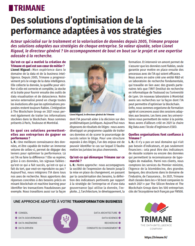 Interview TRIMANE | Le Figaro Partners du 18 mars 2022